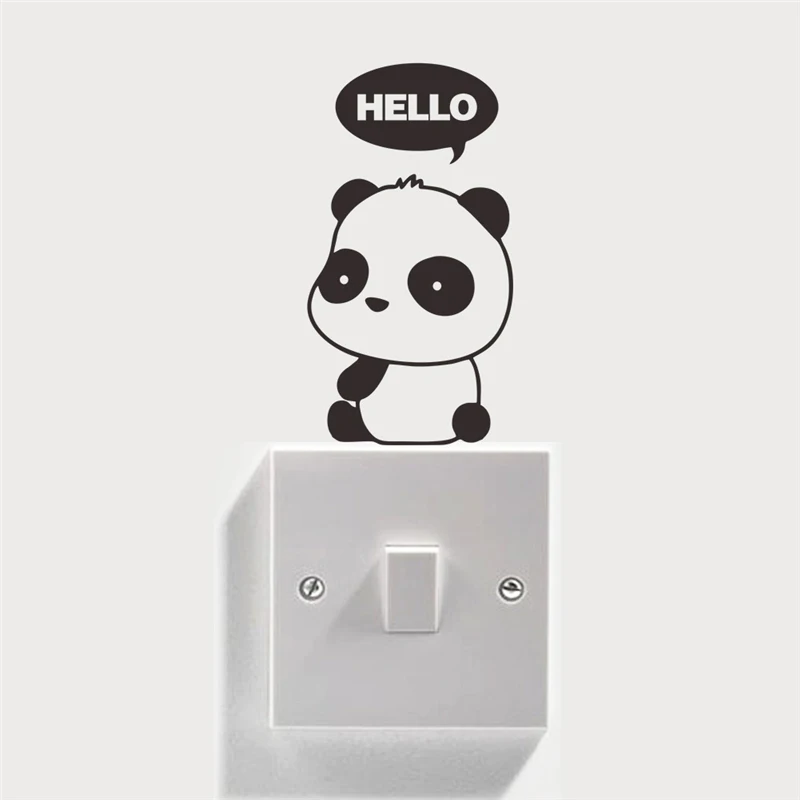 Забавный hello sleeping panda выключить переключатель на стену с наклейками для детской