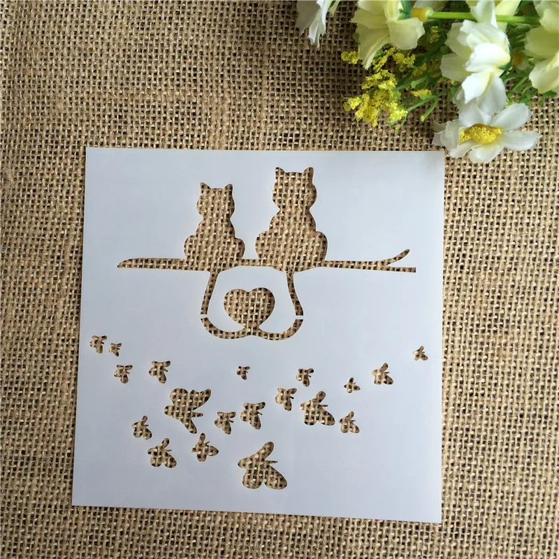 

1 Sheet cat Scapbook Stencil Cake Decorating Tool scrapbooking