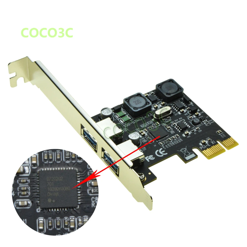 Чип NEC720202 SuperSpeed 5 Гбит/с 2 порта USB 3,0 карта с разъемом PCI Express PCIe с низкий кронштейн pci-e к usb 3. 0