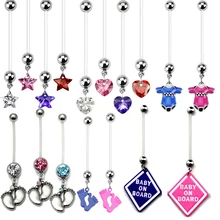 BOG-1Pcs 14G CZ cyrkon Bio Flex elastyczny pępek kolczyk do piercingu ciąża pępka kolczyk do pępka brzana Piercing biżuteria