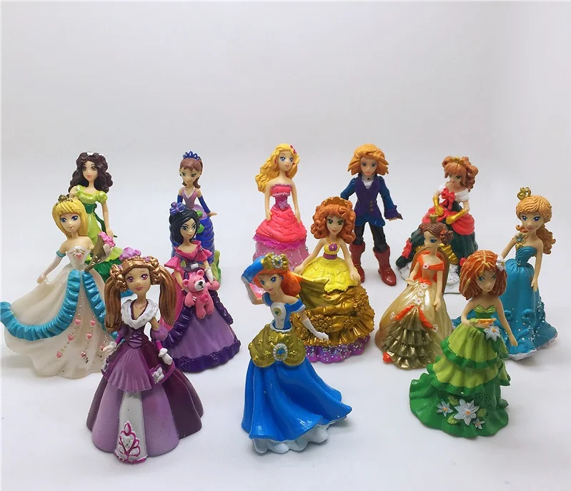 

DSN fresh original Princess Dolls Toys Snow White Bella Ariel Jasmine Cinderella Rapunzel PVC Figure Toys Gifts for children