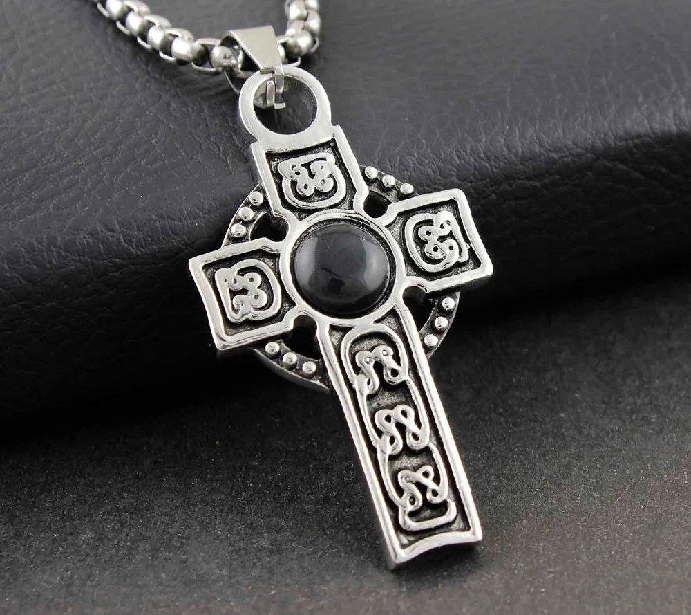 Collana Da Uomo Con Ciondolo Nodo Irlandese Con Croce - Foto 5