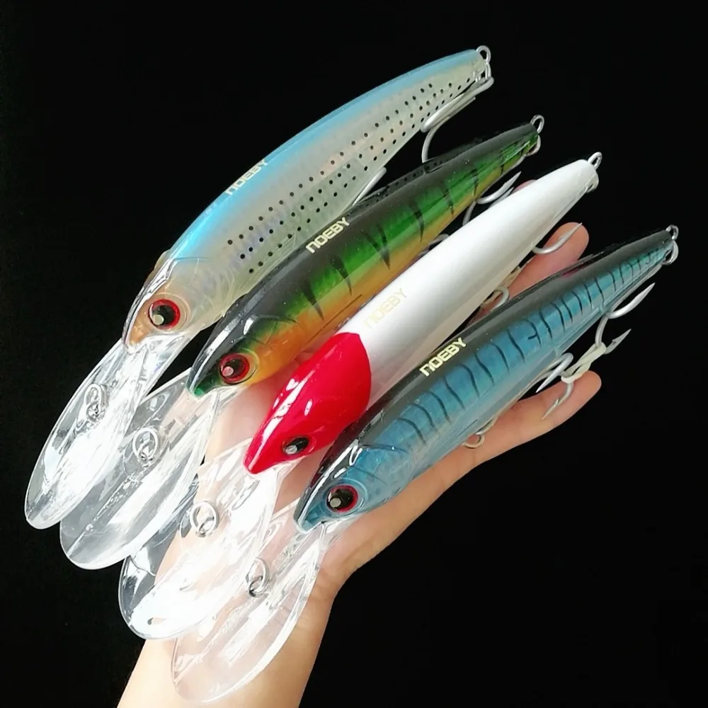 Noeby 4pcs 12cm 14cm 16cm Long Casting Fishing Lure Hard Bait Wobblers