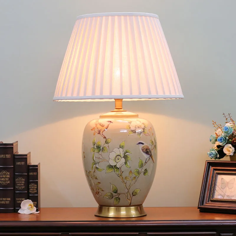 

China Ceramic Table Lamp Color Drawing Desk Light For Wedding Upscale Villa Club Art Warm Hotel Table lighting Luminaire G571