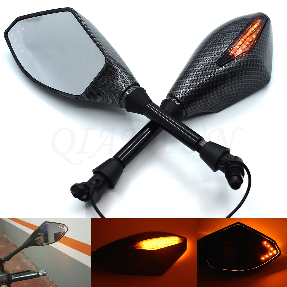 

Motorcycle LED Turn Lights Side Mirrors Turn Signal Indicator Rearview Mirror For Suzuki GSXR750 GSXR600 GSXR1000 TL1000S Black