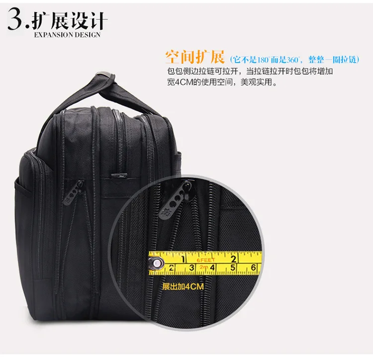 6601 New Fashion Business Man Bag large Capacity Briefcase Oxford Shoulder Bag Handbag Kit Computer Bag Oxford Briefcase