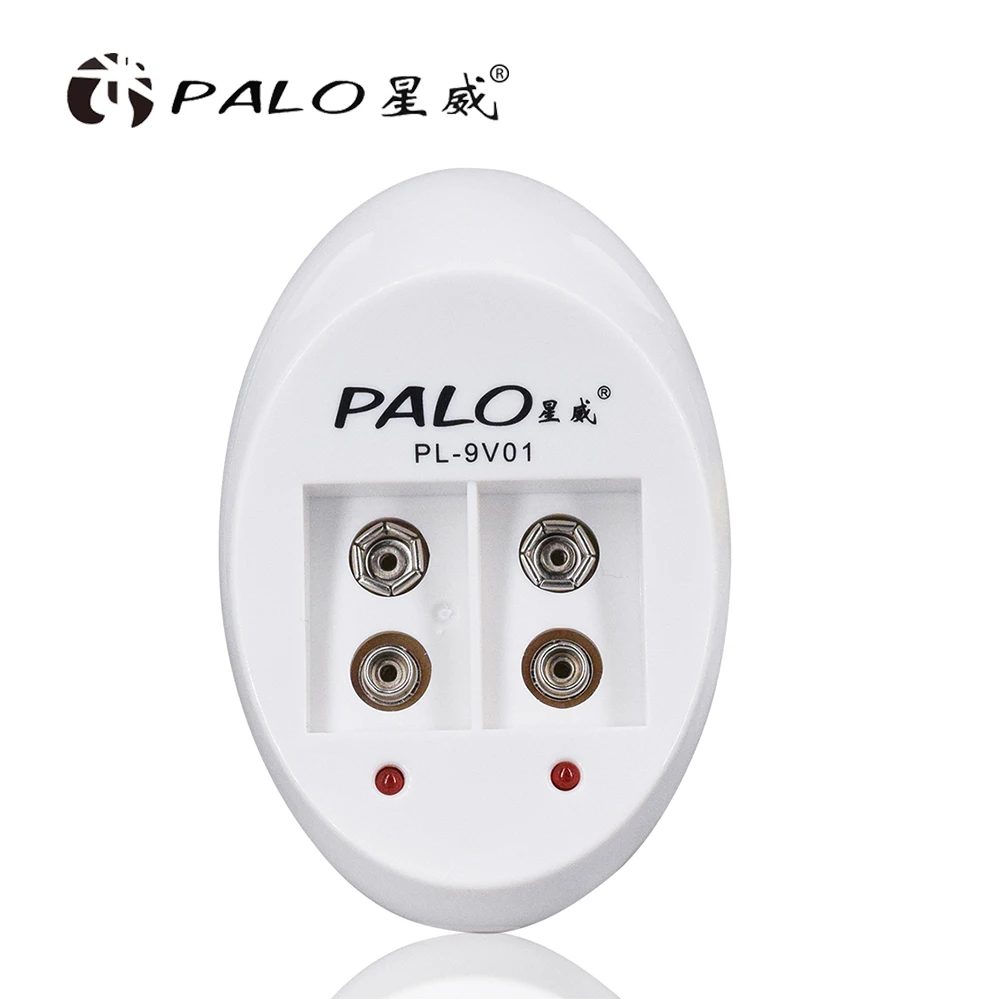 

PALO Mini 9V 6F22 Battery Charger For 9V 6F22 Lithium Ni-MH Ni-CD Battery EU / US Plug Super Quick Power 2 Slots Charger