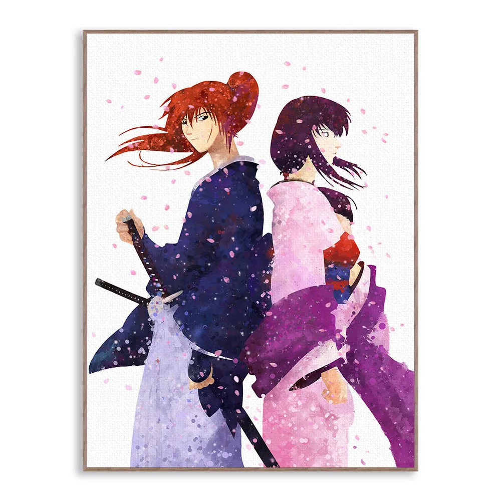 Watercolor Pop Japanese Anime Movie Rurouni Kenshin Canvas Big A4 Art Print Poster Wall Picture Kids Room Deco Painting No Frame|Art Print Poster|Wall Picturesprint Poster - Aliexpress
