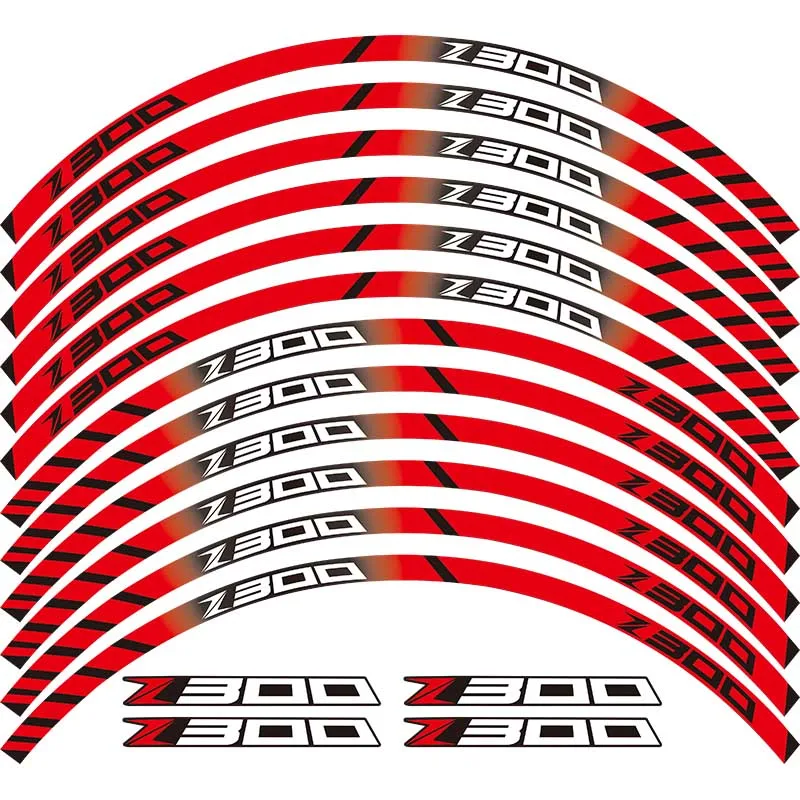 12 X толстый край внешний обод стикеры колеса в полоску наклейки подходят для всех kawasaki Z300