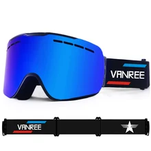 VANREE брендовые лыжные очки с двойными линзами UV400 Анти-противотуманные лыжные очки для мужчин женщин cylinde зимние очки Взрослые очки для катания на лыжах и сноуборде