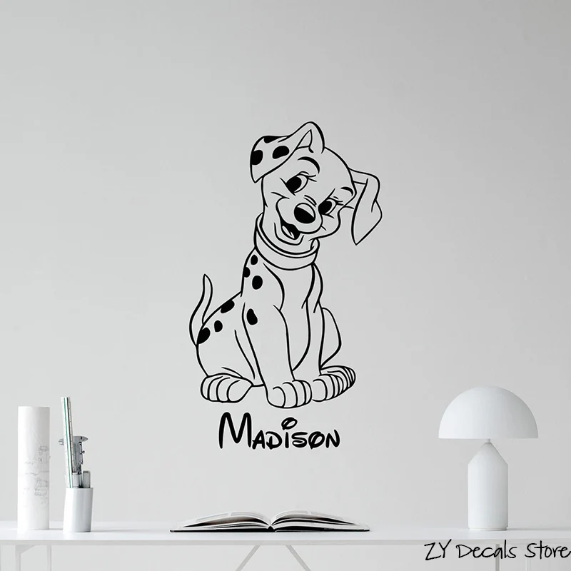 Dalmatian Custom Name Personalized Wall Decal Puppy Vinyl Sticker Decor