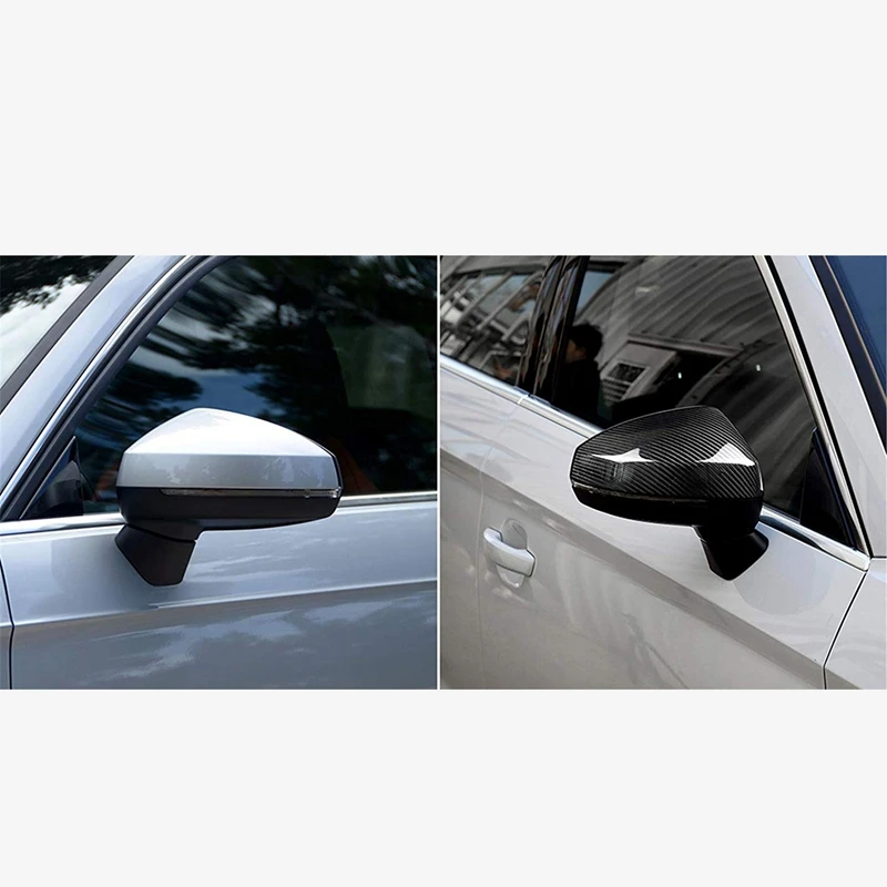 1 Pair Side Mirror Covers For Cars For-Audi A3 S3 8V Rs3 Side Wing Mirror Covers Caps(Carbon) Replace 2013 20