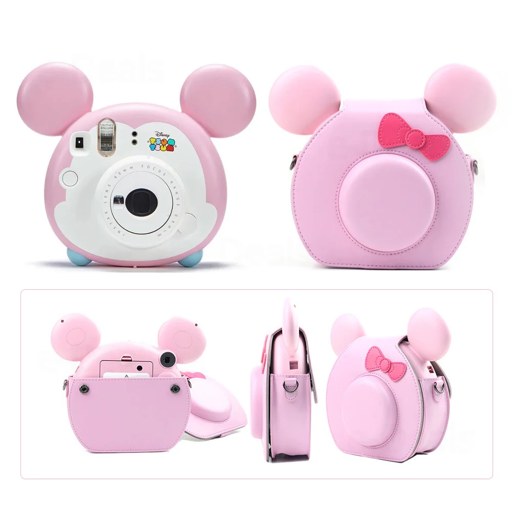 

Original Fujifilm Instax Mini Tsum Tsum Intant Photo Camera with Built-in Selfie Mirror, Close-Up Lens, Strap & PU Leather Case