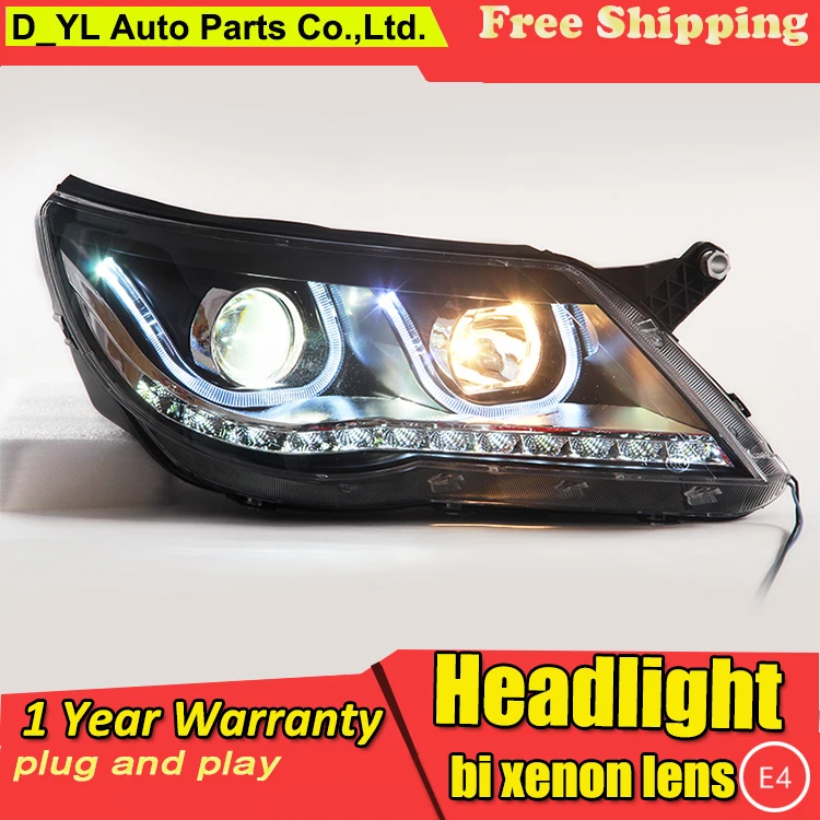 Car Styling LED Head Lamp for VW Tiguan headlights 2010 2012 VW Tiguan led headlight led drl H7
