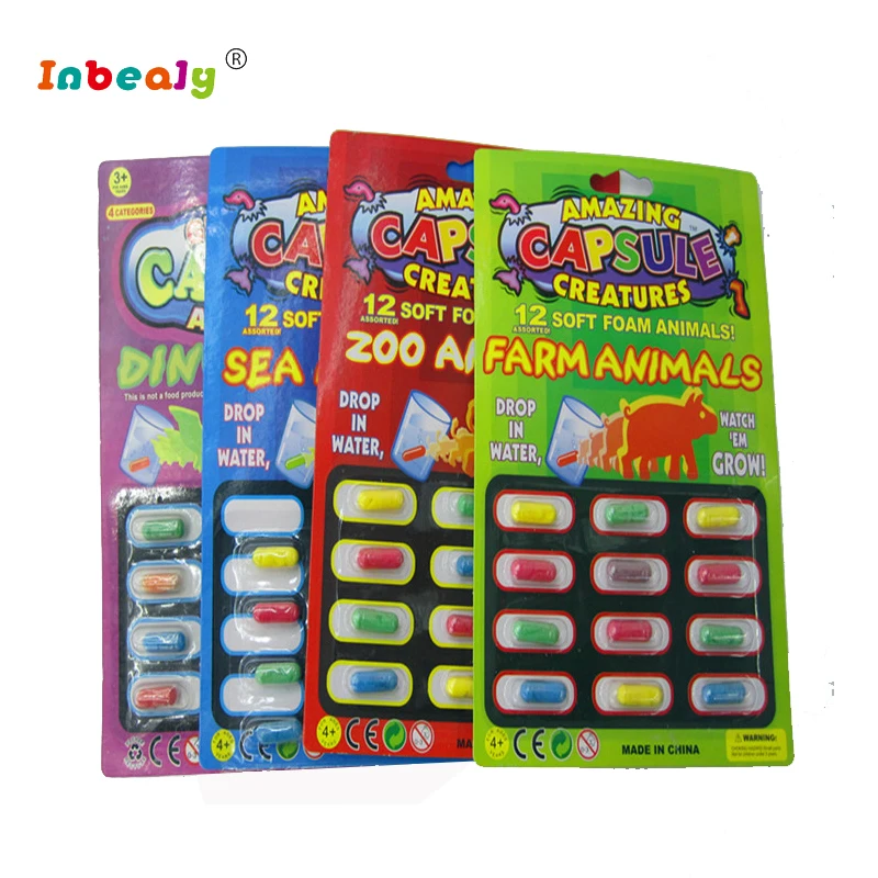 

12"/lot 4 series Grow Water absorption larger pill Various Capsule Inflatable Expansion Toy Colorful Puzzle Creative Magic Toys