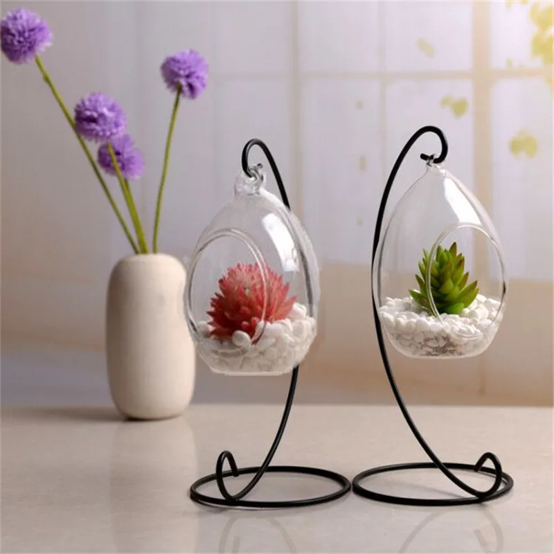 

Hanging Glass Vase Ellipse Hanging Terrarium Glass Vase Hydroponic Office Ellipse Glass Vase Home Decoration