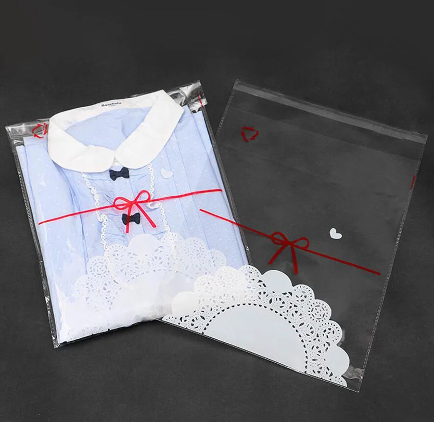 100x Garment t-shirts Packing Polypropylene Resealable Bags Textile//Clothing