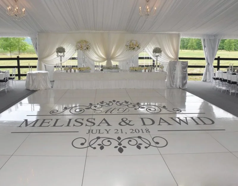 

Wedding Dance Floor Vinyl Decal Floral Wedding DIY Vinyl Decals Personalized Bride Groom Name Date Wedding Decor Stickers B125