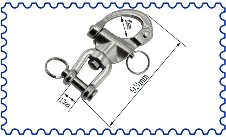 Нержавеющая SUS304/316 челюсти тип Поворотная Скоба Quick Release Лодка Якорь цепи глаз Сережка поворотный карабин для морской шт. 5 мм шт. 87 мм