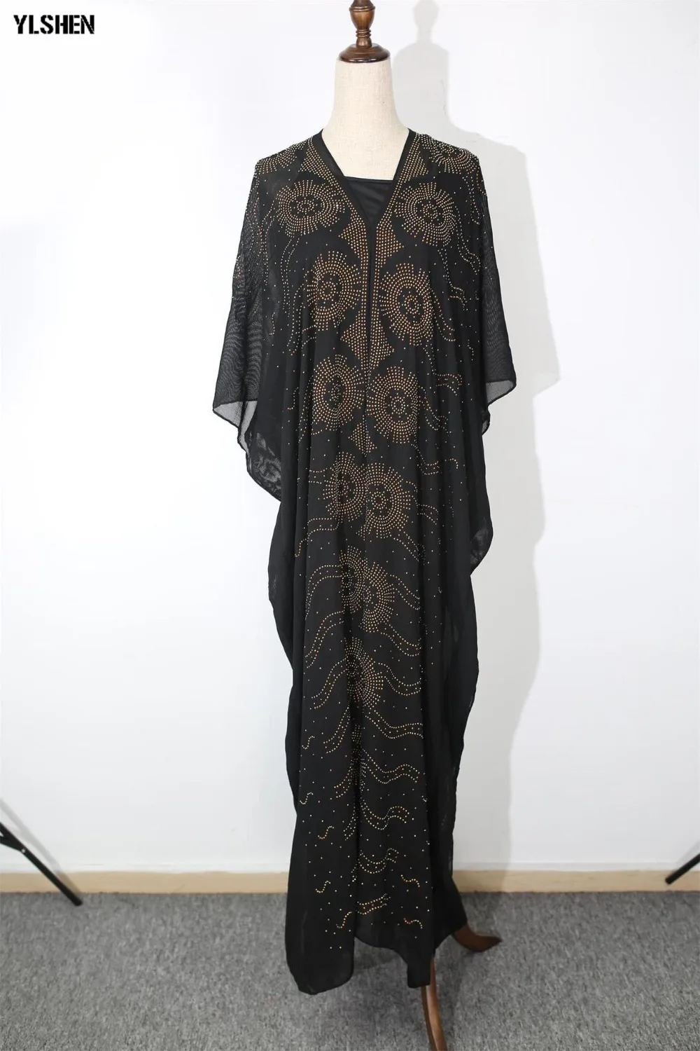 New style African Dresses for Women Dashiki Diamond African Clothes Bazin Rich Abaya Dubai Kaftan Ropa Mujer Muslim Africa Dress 06