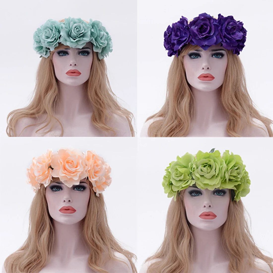 

Charming Romantic Wedding Flower Crown Head Band Women Wedding Floral Head Wreath Bridesmaid Bridal Headpiece Flower Headband