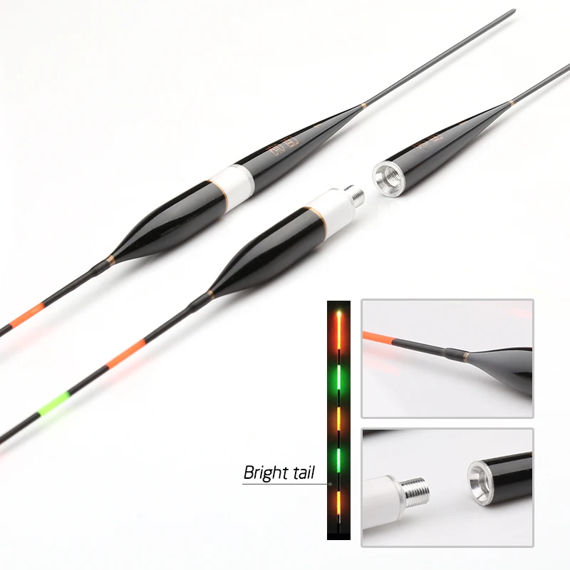 3 قطعة/الوحدة Led الإلكترونية الصيد تعويم البلسا الخشب للرؤية الليلية الكهربائية تعويم الصيد معالجة مضيئة تعويم دون البطارية