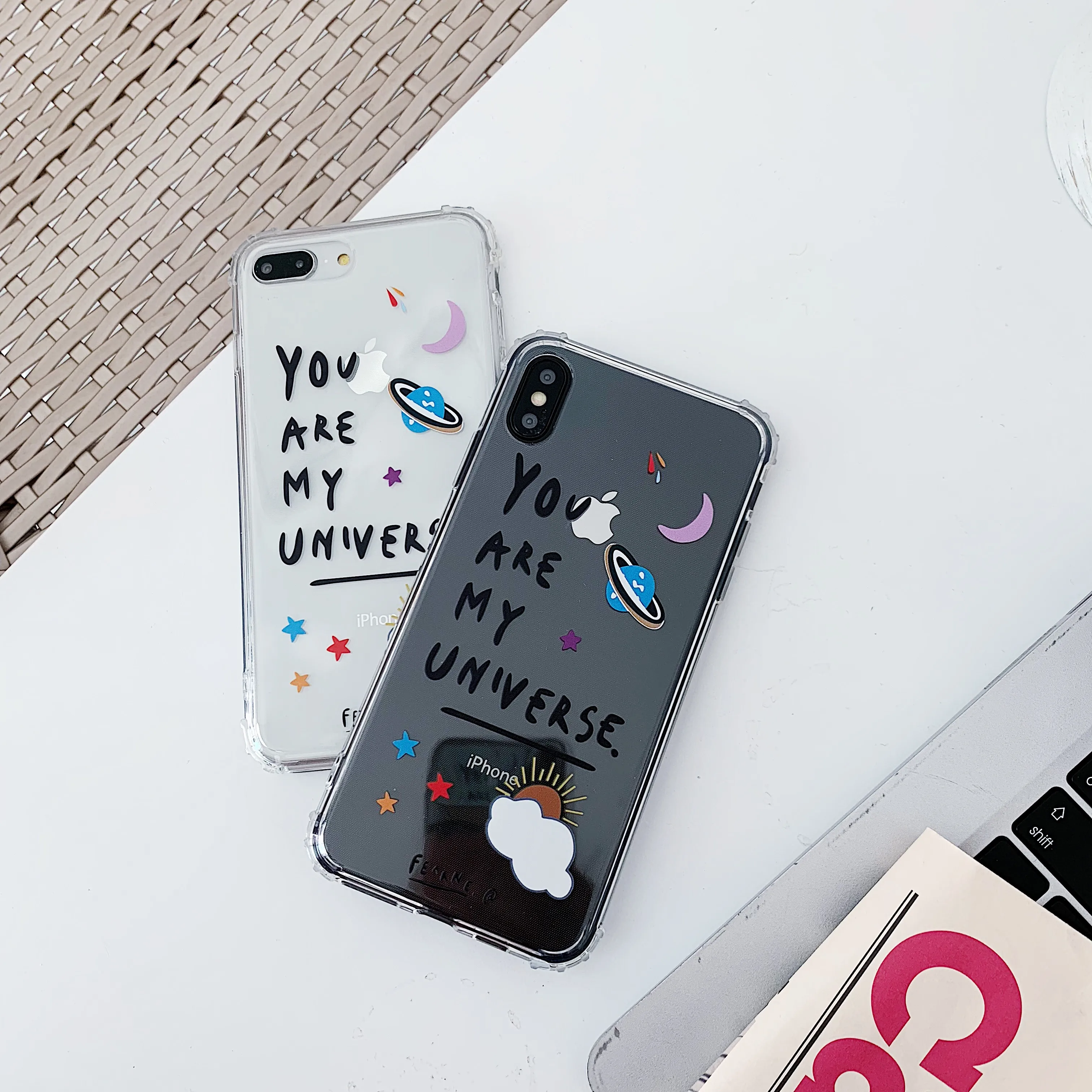 Чехол для телефона Space Planet Moon Stars iphone 6 6S Plus X XS MAX милый прозрачный мягкий