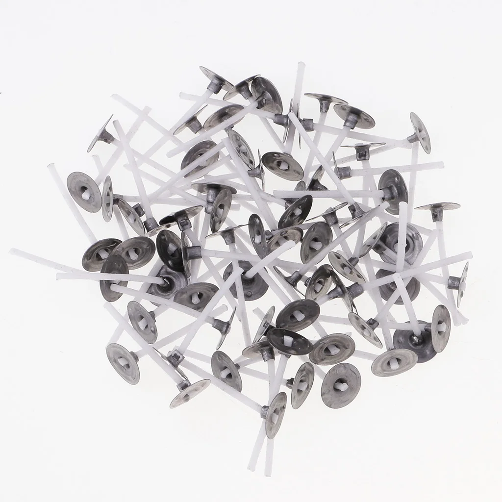 100 Pieces Turned Edge Empty Aluminum Case Tealight Cups Containers + 100 pieces wax wicks 