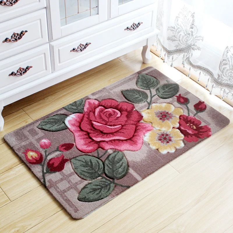 3D Flower Print Floor Mats For Home Living Room Bedroom Rug Door Way