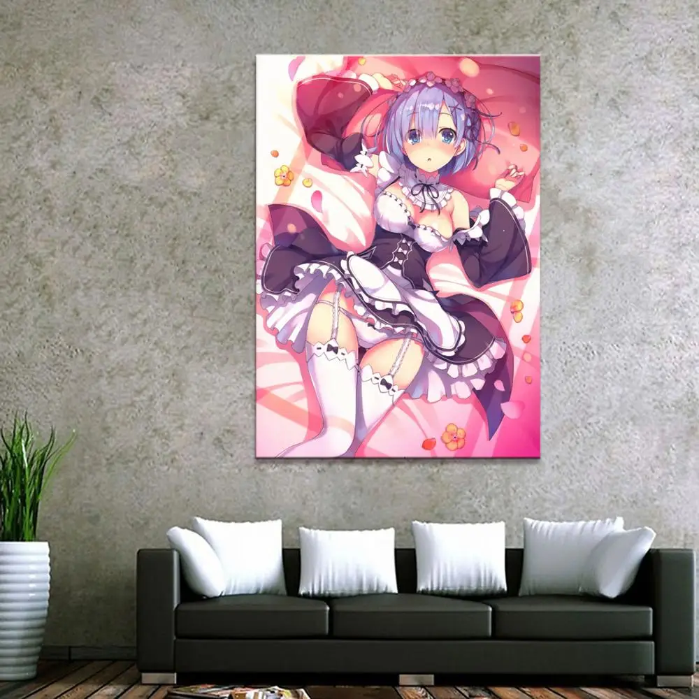 

Home Decor Canvas 1 Piece Cute Sexy Anime Re Life in a Different World from Zero Rem Posters and Prints Painting Home Decoration