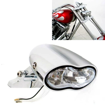 

Chrome Motorcycle Dual Headlight Aluminum Custom Wave Billet Halogen Headlamp For Harley Davidson Chopper Bobber