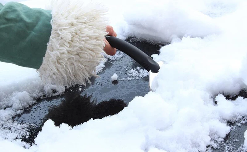 BROSHOOCar аксессуары ABS+ нержавеющая автомобильная лопата для уборки снега инструменты для чистки аварийного скребок для льда сталь 24*16 см
