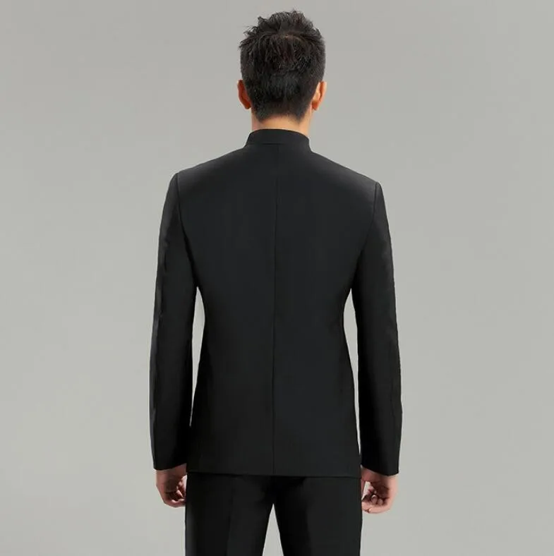Китайский приталенный пиджак с воротником мандарин, традиционная одежда кунг-фу, высокое качество, новинка, модные мужские свадебные куртки