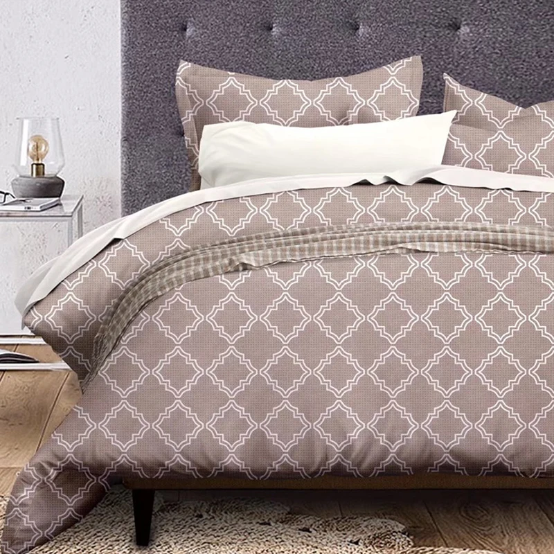 Korean Style Quilted Geometric Polyester 2 pcs Bed Sets Duvet Cover