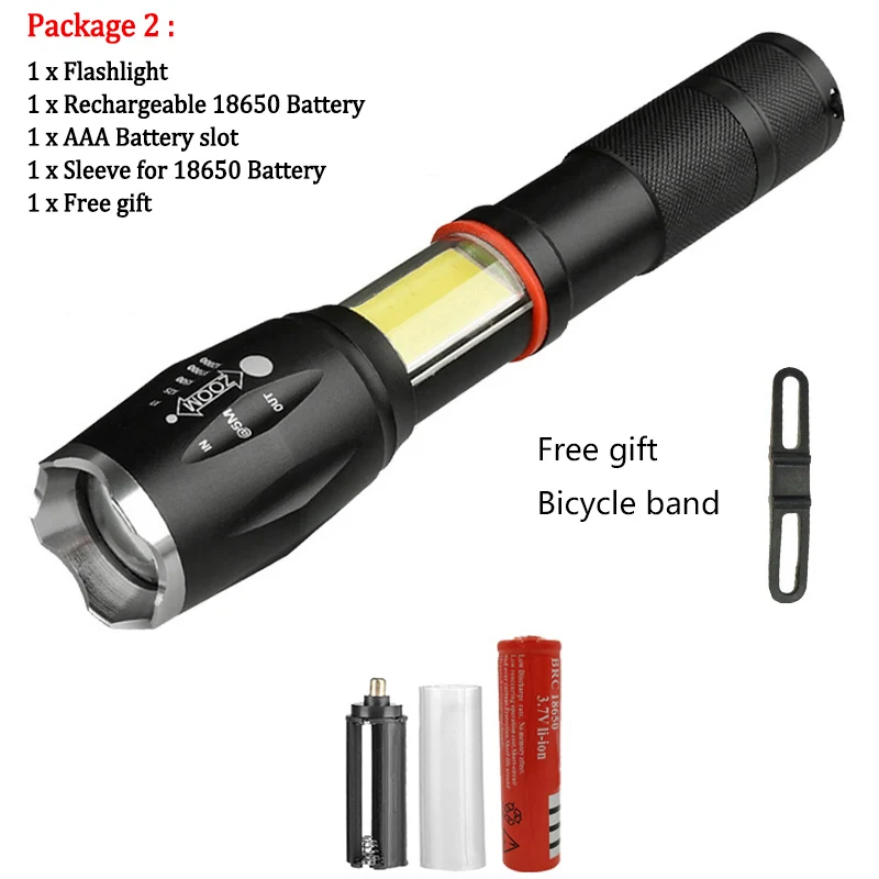 Litwod Z40 1005A светодиодный фонарик факел 8000LM CREE XML L2 многофункциональная Скрытая COB дизайн фонарик хвост супер магнит дизайн - Испускаемый цвет: Package 2