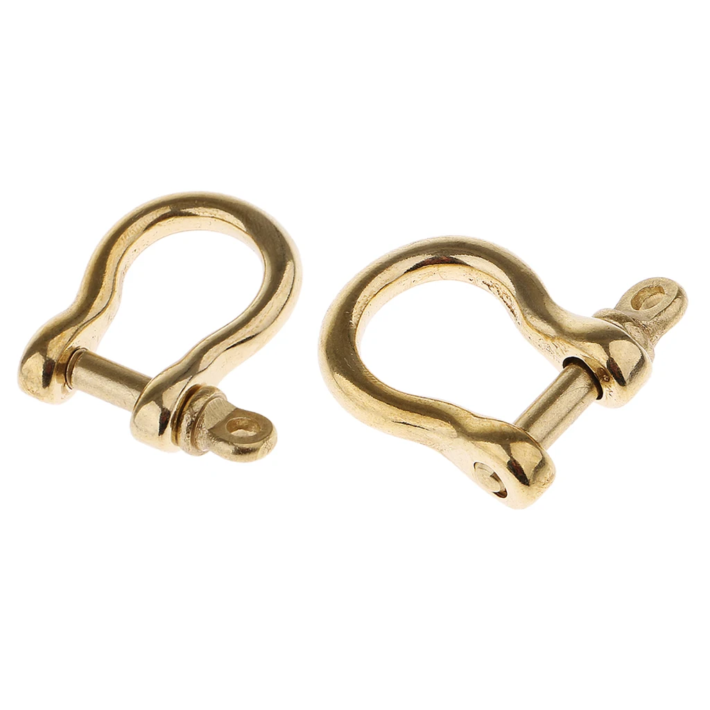 2 Pcs Brass O Shape Shackle Outdoor Rope Paracord Bracelet Buckle For Camping Hiking Tool