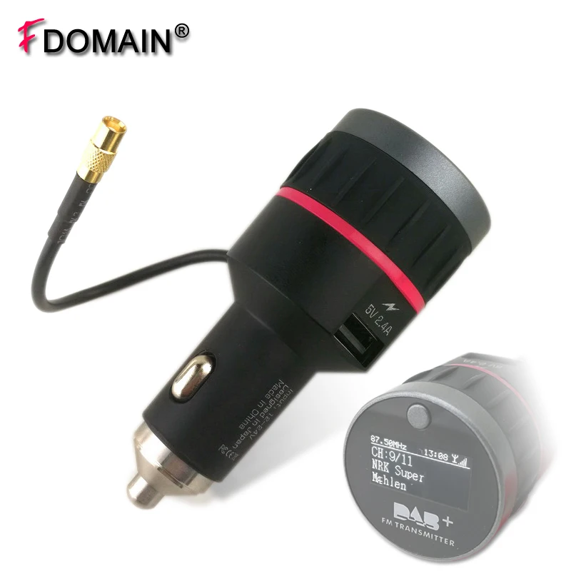 

FDOMAIN New 12V~24V Car DAB+ Radio Receiver Antenna adapter FM Transmitter With USB charging port