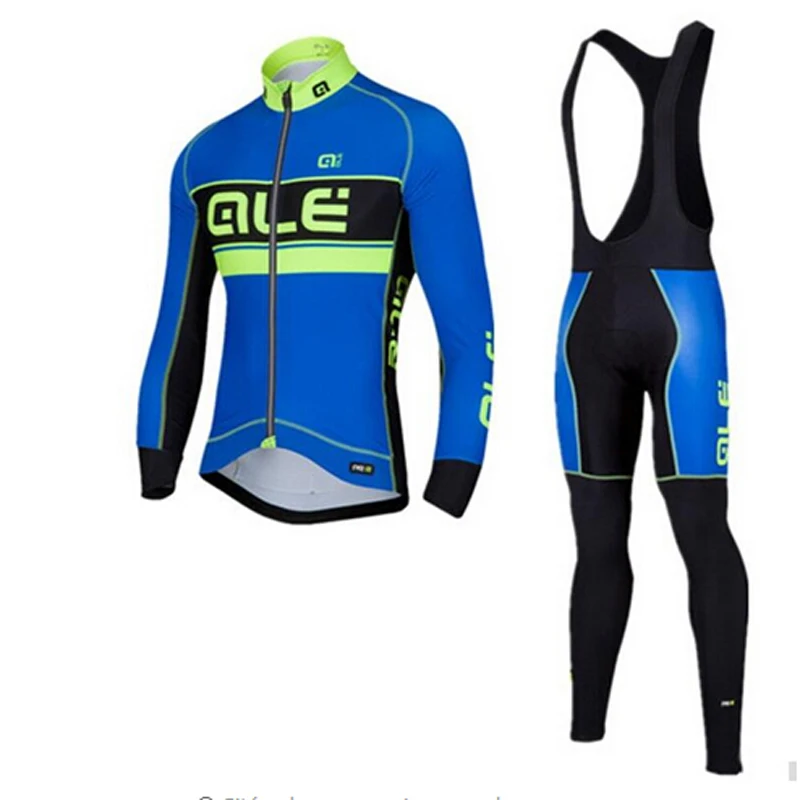 Blue ALE Cycling Jersey Set 2017 Pro Team Ropa Ciclismo Clothing Bib