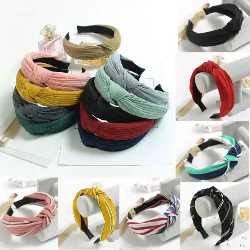 

New Womens Headband Twist Hairband Bow Knot Cross Tie Velvet Headwrap Hair Hoop