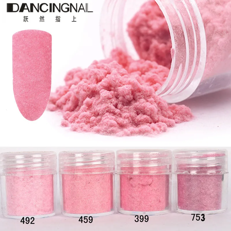 

4box/Set 10ML Fuzzy Flocking Velvet Nail Glitter Powder Sexy Matte Sweet Pink Dust For 3D Manicure DIY Nail Art Tips Decoration