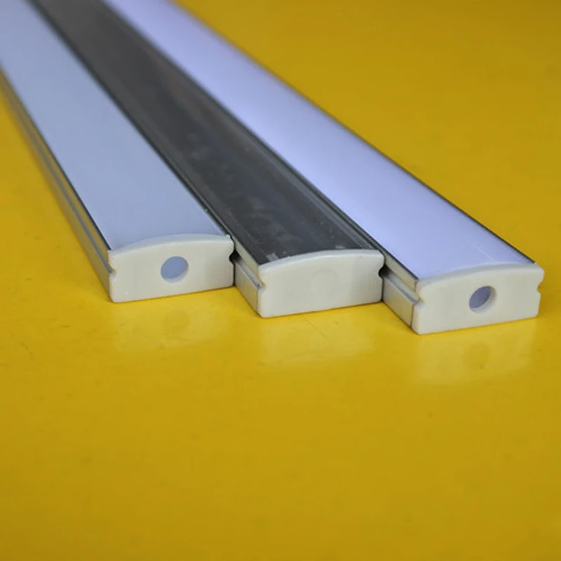 

QLTEG 50cm Embed Led Aluminum Profile Bar Light Housing Milky Clear Covers Clip Channel for 12mm PCB Strip Recess Extrusion