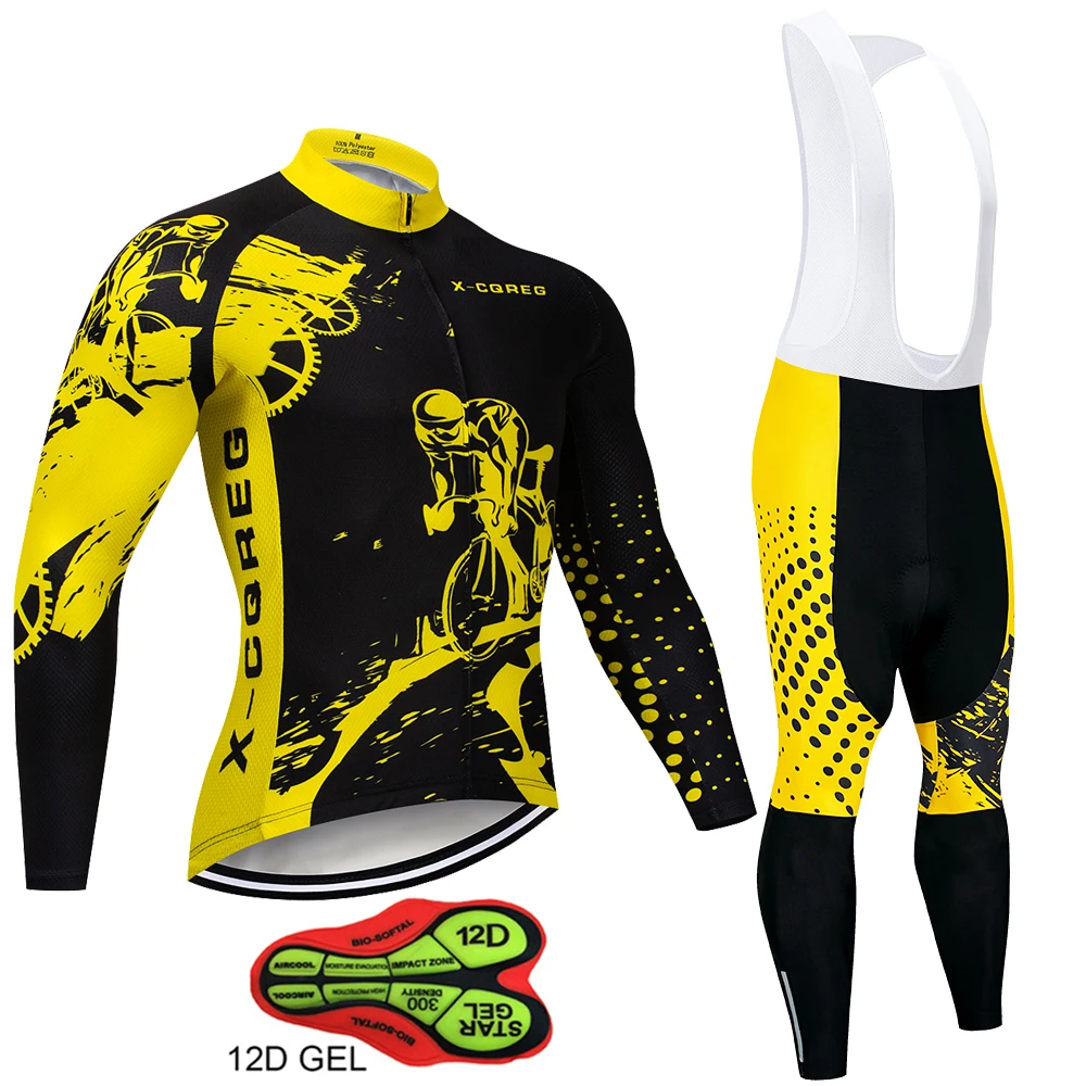 Günstige X CQREG Marke Anti Uv Radfahren Jersey Set Atmungs Lange Hülse Bike Radfahren Kleidung Berg Fahrrad Tragen Radfahren Kleidung Set