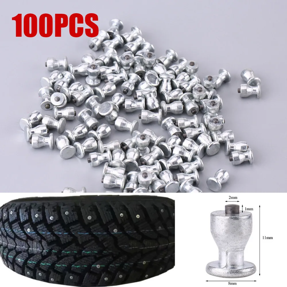 

100pcs Tire Snow Spikes 8mm/0.31" Wheel Tyre Stud Screws Snow Tire Spikes for Car Auto SUV ATV Car Accessories New