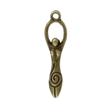 Doreenbeads zinco liga de metal charme pingentes deusa bronze antigo graciosa deusa mão esculpida antigo charme pingentes quente 6 pçs