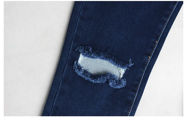 Logami Высокая Талия Джинсы для женщин женские Рваные джинсы для Для женщин колено отверстие Повседневное сезон: весна–лето узкие джинсовые