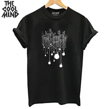 COOLMIND хлопковая Летняя женская футболка с принтом, повседневная Летняя женская футболка с коротким рукавом, женская футболка с круглым вырезом, женские футболки