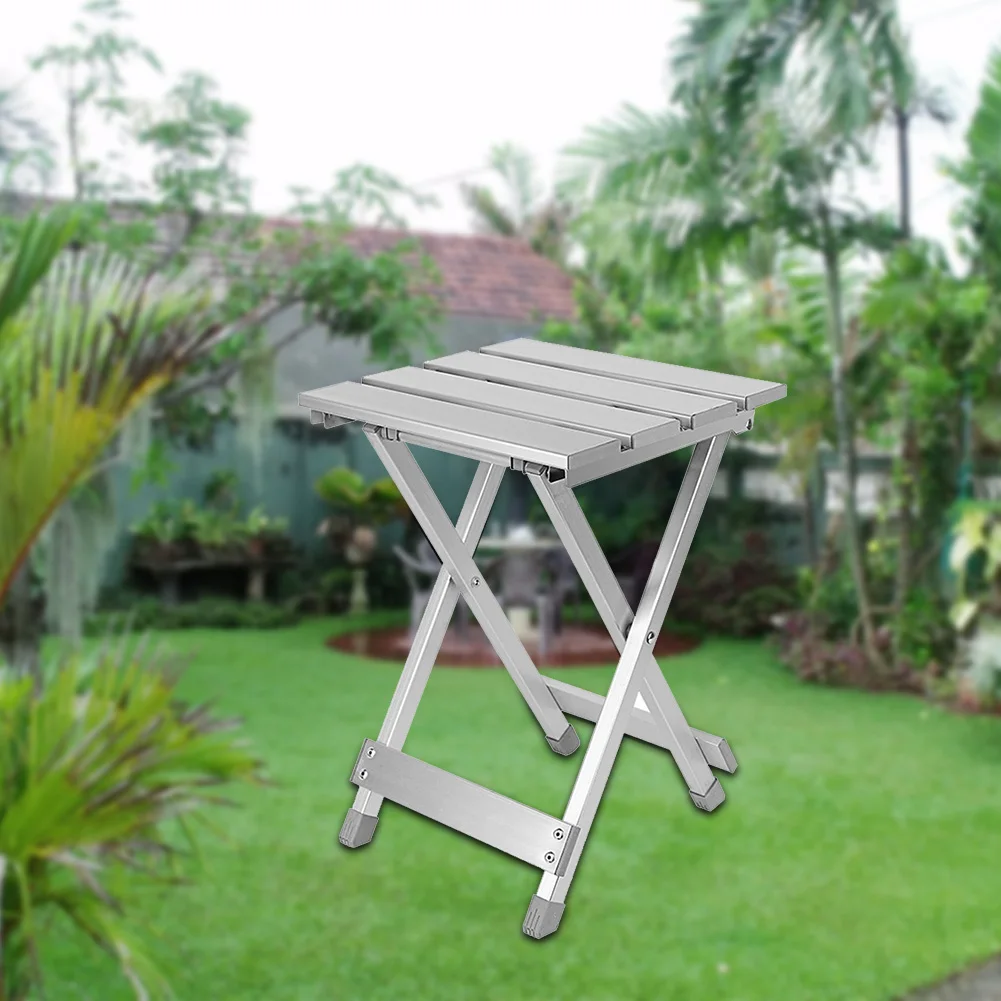 

Portable Chair Convenient Outdoor Hiking Folding Stool Non Slip Home Aluminum Alloy Scratch Resistant Fishing Multifunction