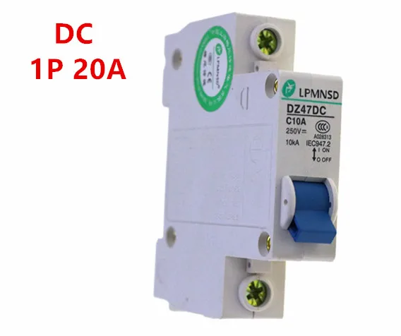 

DZ47 DC 1P 20A 250V Photovoltaic solar DC circuit breaker air switch