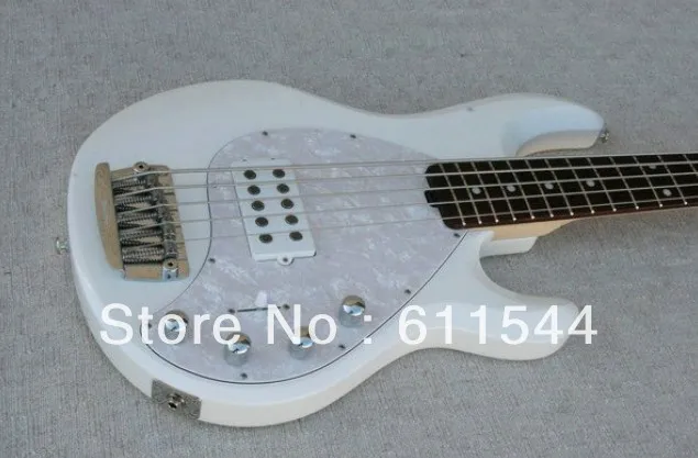 

High Quality White 5 Strings Electric Bass Rosewood Fingrboard Wholesale Free Shipping