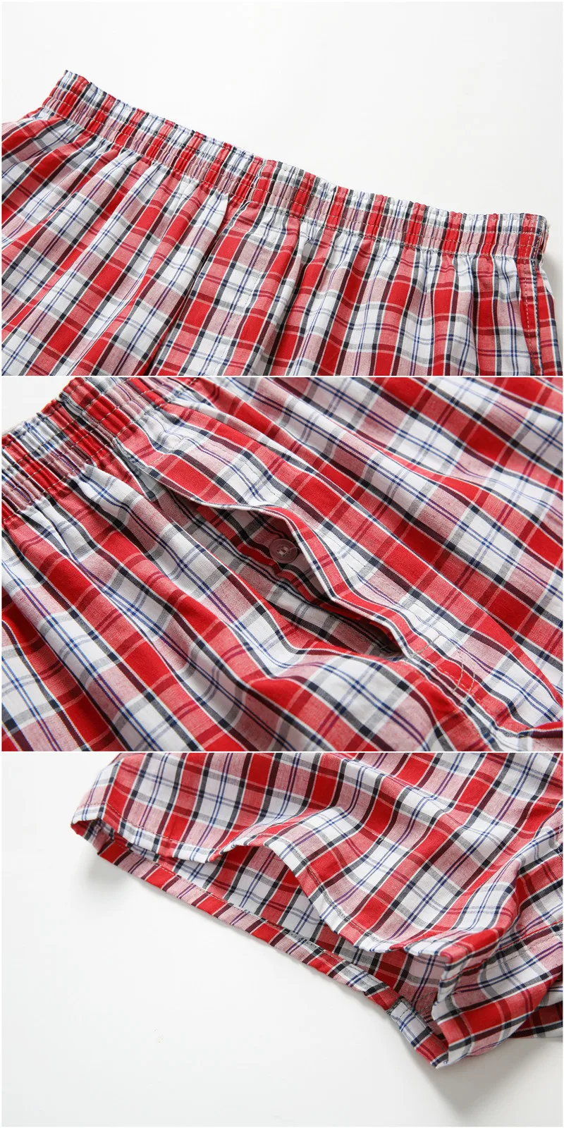 Men Underwear Red Boxers Plaid Loose Shorts Men Panties Cotton The Large Arrow Pants Plus Size Classic Basics wear at home best boxers for men